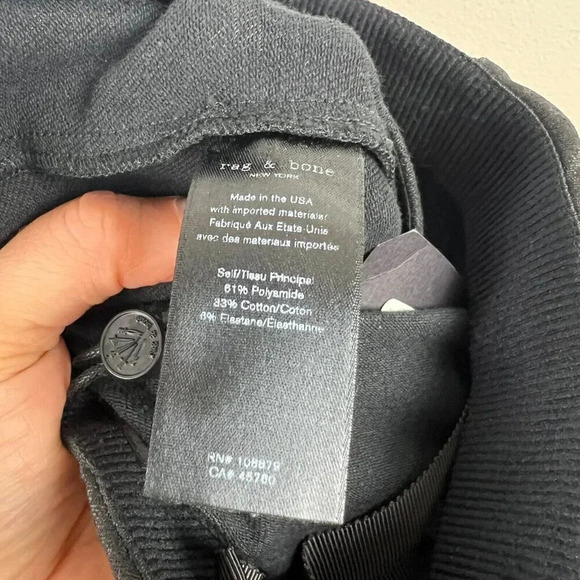 Rag & Bone Simone Pants Size 2 Leopard Print Ankle Cropped Mid Rise Black Work - Picture 12 of 13